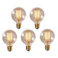 5pcs G95 E27 40W Vintage Edison Bulb Retro Lamp Incandescent Light Bulb (220-240V)