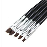 5PCS Nail Art Brushes Kits With Black Handle Nail Tools