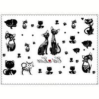 5PCS Fashion Cat Body Art Waterproof Temporary Tattoos Sexy Tattoo Stickers (Size: 3.74\'\' by 5.71\'\')