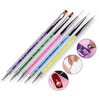 5pcs double head drill bit pen with 5 color pen