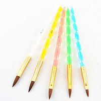 5PCS 5 Colors Sizes 2-way Professional UV Gel Brush Set Acrylic Nail Art Painting Draw Brush