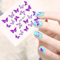 5pcsset romantic purple butterfly nail art water transfer decals lovel ...