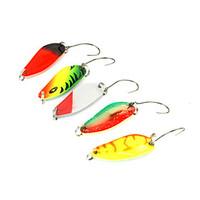 5pcs 2.8cm/3.2g Spoon Metal Fishing Lures Spinner Baits Multicolored for Your Choice