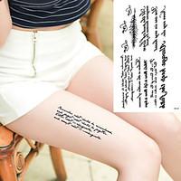 5Pcs Waterproof Black Totem Arm Tattoo For Men Women Fake Letters Tatoo Body Art Temporary Tattoo Stickers