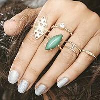 5Pcs/set Midi Rings Unique Design Bohemian British Alloy Jewelry For Party Halloween Daily Casual 1 Set