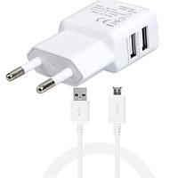 5V 3.1A Dual Ports USB EU Wall Charger Adapter with 1M V8 Micro USB Cable For Samsung LG SONY Huawei Xiaomi and Others