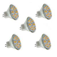 5W GU4(MR11) LED Spotlight MR11 12 SMD 5730 560 lm Warm White Decorative DC 12 V 5 pcs