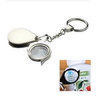 5X Mini Portable Folding Eye Magnifying Glass Stainless Steel Magnifier Keychain