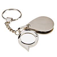 5X Mini Portable Folding Eye Magnifying Glass Stainless Steel Magnifier Keychain