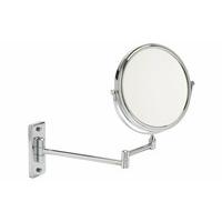 5x Magnification Chrome Wall Mounted Extendable Mirror with Rectangular Base