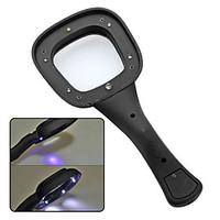 5x 6 led handheld illuminated magnifier magnifying glass with money de ...