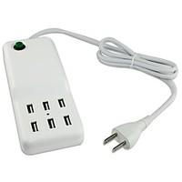 6 USB Port Desktop Wall Charger Power Adapter for iPad / iPhone and Others(60W, 100~240V, DC5V 12A, US Plug, 1.5m)