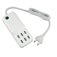 6 USB Port Desktop Wall Charger Power Adapter for Mobile Phone