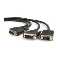 6 ft DVI-I Male to DVI-D Male and HD15 VGA Male Video Splitter Cable