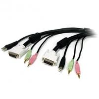 6 ft 4-in-1 USB DVI KVM Cable with Audio and Microphone