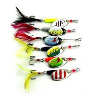 6 pcs Hard Bait Fishing Lures Spoons Buzzbait Spinnerbait Multicolored g/Ounce, 50 mm/2\