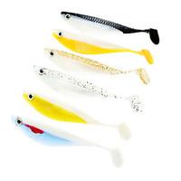 6 pcs Soft Bait Fishing Lures Shad Soft Bait Assorted Colors g/Ounce, 115 mm/4-1/2\