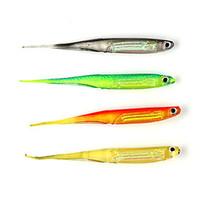 6 pcs Soft Bait Fishing Lures Soft Bait Black Green Pink Yellow Red chrome blue back g/Ounce mm/3.8\