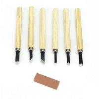 6 Piece Modelcraft Wood Carver Set & Sharpening Stone