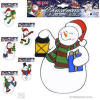 6 Assorted Snowman Window Stickers Set