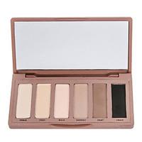 6 Colors Matte Satin Texture Basic Eyeshadow Makeup Cosmetic Palette Bare Smoky Urban Decay Color with Mirror