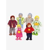 6 piece doll family set muticolour