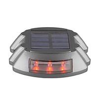 6-LED Solar Power Outdoor Road Driveway Dock Path Step Light Lamp Red-Lighting
