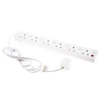 6 Way 2m Extension Lead White with Individual Switches F6W2IS