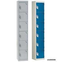 6 compartment / 6 door Steel Lockers 1800h x 300w x 300d