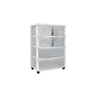 6 drawer wide storage unit white