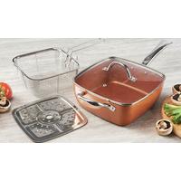 6 in 1 square copper pan