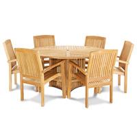 6 seater round radar marlow teak dining set