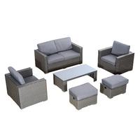 6 piece Garden Rattan Sofa Set Outdoor Furniture in Grey