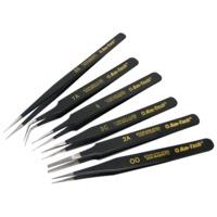 6 piece coated tweezers set