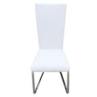 6 pcs Artificial Leather Iron White Dining Chair