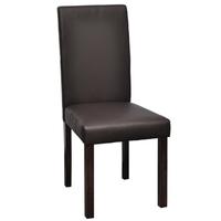 6 pcs artificial leather wood brown dining chair