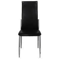 6 pcs Artificial Leather Iron Black Dining Chair