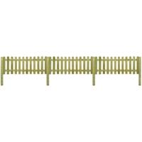 6 m Picket Fence with Posts 80 cm High Wood