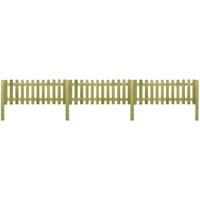 6 m picket fence with posts 80 cm high wood