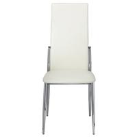 6 pcs Artificial Leather Iron White Dining Chair