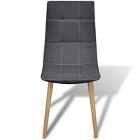 6 pcs Fabric Dining Chair Set Dark Grey