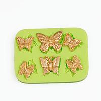 6 Filigree Butterflies Silicone Mold for Chocolate Polymer Clay Candy Making Sugarcraft Tools Cake Decoration Mould