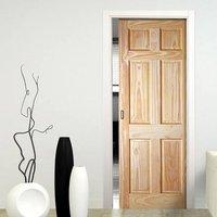 6 Panel Pine Fire Pocket Door is 1/2 Hour Fire Rated