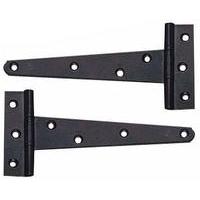 6 black pair of heavy duty tee hinges