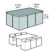 6 Seater Rectangular Cube Set Cover Garden Furniture Polyethylene Green