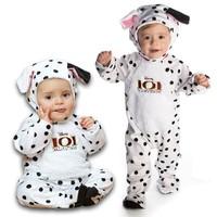 6-12 Months Disney Baby 101 Dalmatian Patch Plush Fancy Dress All-in-One Jupsuit with Feature Hat Ears Tail Spotty Dog Kids Girls Boys Unisex Birthday