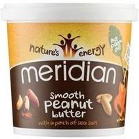 6 Pack of Meridian Nat Smooth Peanut Butter +salt 1000 g