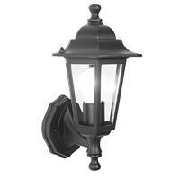 6 sided black plastic wall lantern s6645