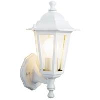 6 sided white wall lantern with pir s5903