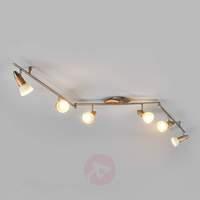 6 light led wooden ceiling light marena